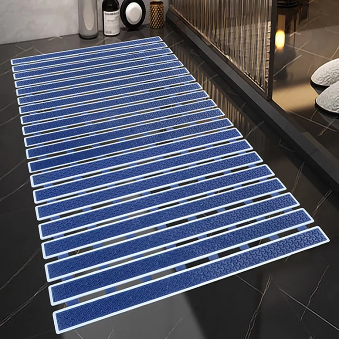 TAPIS DE BAIN ANTIDERAPANT ANTICHUTE BLEU