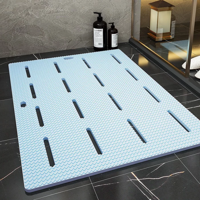 TAPIS DE BAIN ANTIDERAPANT ANTICHUTE BLEU