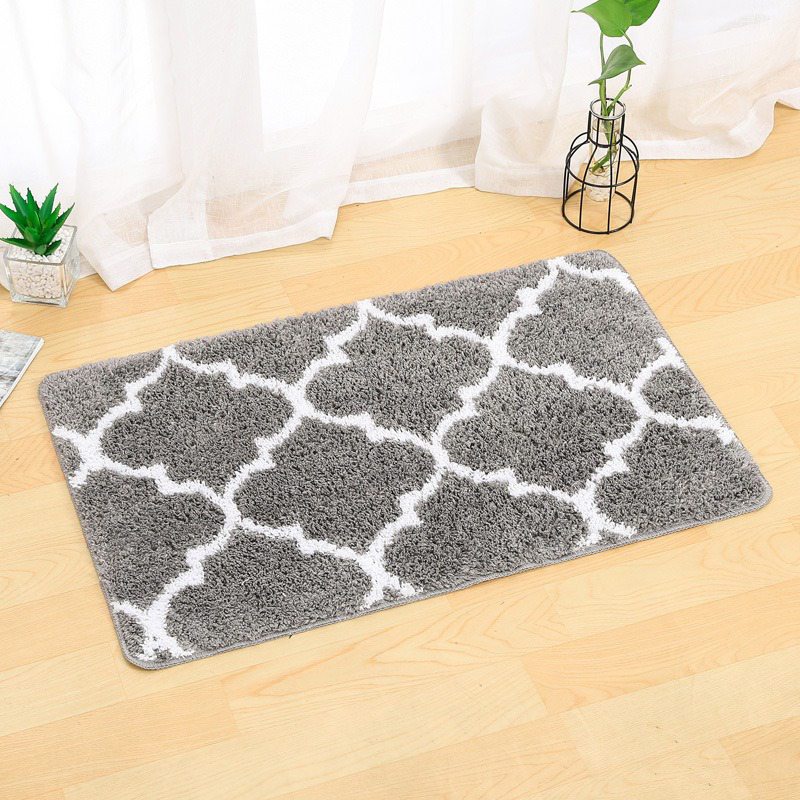 TAPIS DE BAIN EPAIS DOUX GRIS 50 x 80 MODELE 1